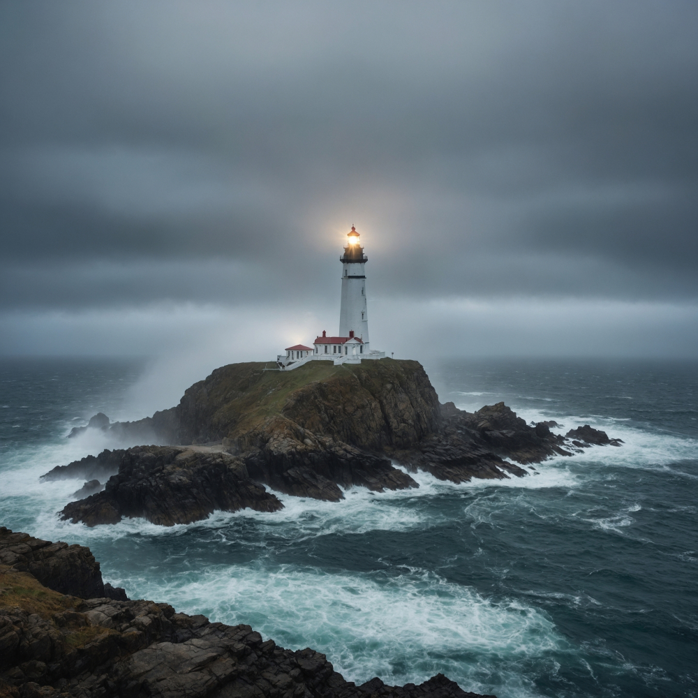 A,Lofty,Beacon,Stands,Gladly,On,A,Tough,,Rough,Shoreline,